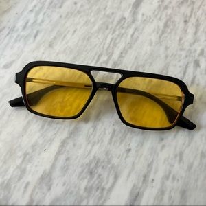 Yellow tinted sunglasses